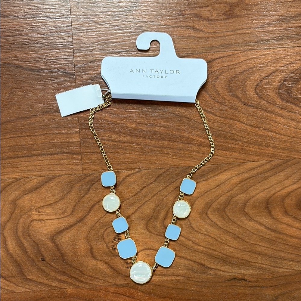 Ann Taylor Gold Necklace with Blue Accents